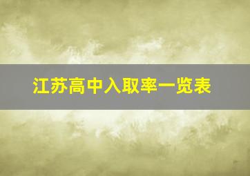 江苏高中入取率一览表