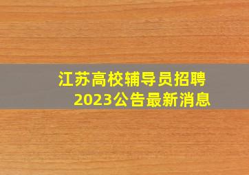 江苏高校辅导员招聘2023公告最新消息