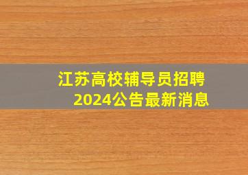 江苏高校辅导员招聘2024公告最新消息