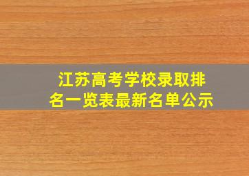 江苏高考学校录取排名一览表最新名单公示