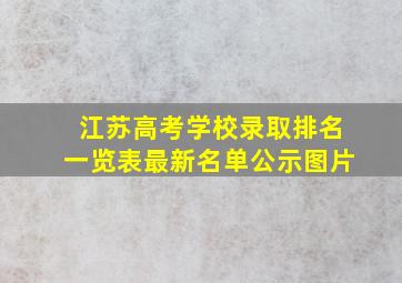 江苏高考学校录取排名一览表最新名单公示图片