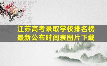 江苏高考录取学校排名榜最新公布时间表图片下载