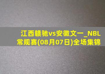 江西赣驰vs安徽文一_NBL常规赛(08月07日)全场集锦