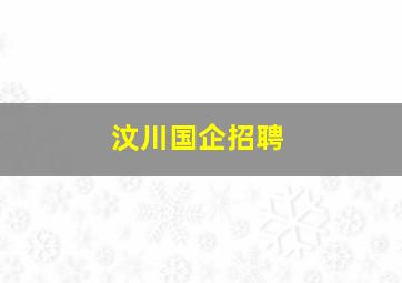 汶川国企招聘