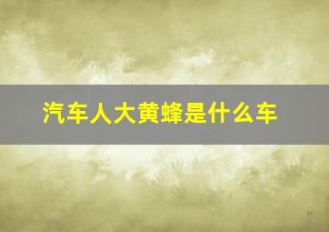 汽车人大黄蜂是什么车