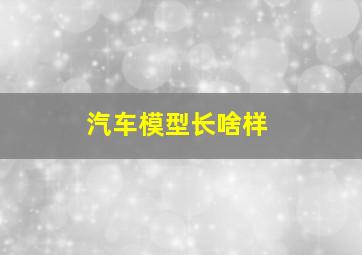 汽车模型长啥样