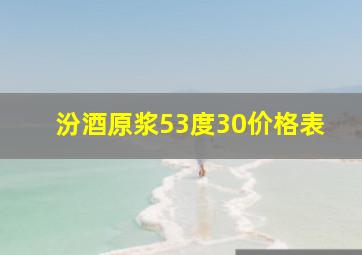 汾酒原浆53度30价格表