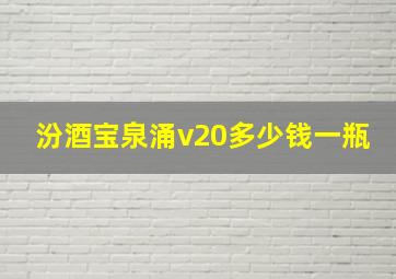 汾酒宝泉涌v20多少钱一瓶