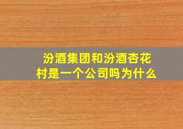 汾酒集团和汾酒杏花村是一个公司吗为什么