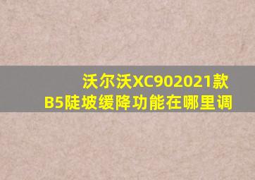 沃尔沃XC902021款B5陡坡缓降功能在哪里调