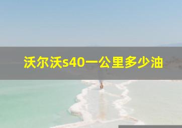 沃尔沃s40一公里多少油