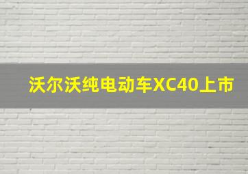 沃尔沃纯电动车XC40上市