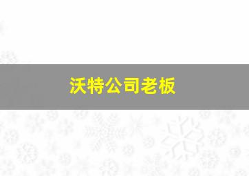 沃特公司老板