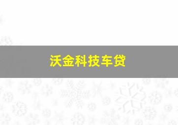 沃金科技车贷