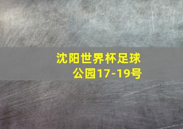 沈阳世界杯足球公园17-19号