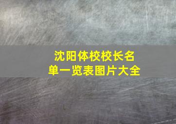 沈阳体校校长名单一览表图片大全