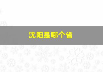 沈阳是哪个省