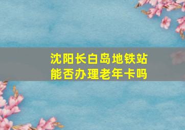 沈阳长白岛地铁站能否办理老年卡吗