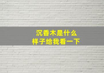 沉香木是什么样子给我看一下