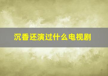 沉香还演过什么电视剧