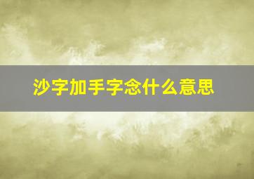 沙字加手字念什么意思