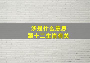 沙是什么意思跟十二生肖有关