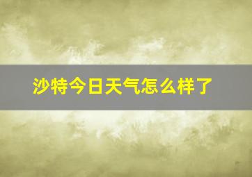 沙特今日天气怎么样了