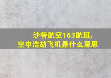 沙特航空163航班,空中浩劫飞机是什么意思