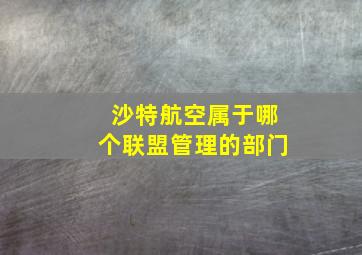 沙特航空属于哪个联盟管理的部门