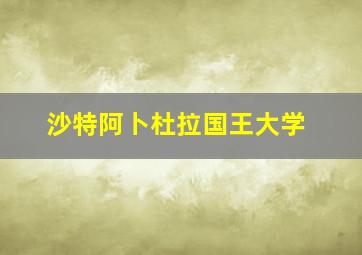 沙特阿卜杜拉国王大学