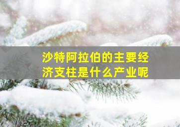 沙特阿拉伯的主要经济支柱是什么产业呢