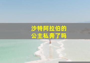 沙特阿拉伯的公主私奔了吗