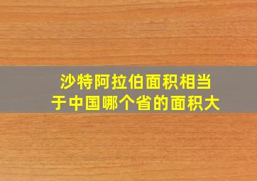 沙特阿拉伯面积相当于中国哪个省的面积大