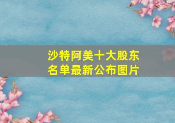 沙特阿美十大股东名单最新公布图片