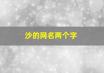 沙的网名两个字