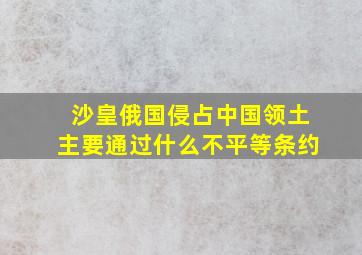 沙皇俄国侵占中国领土主要通过什么不平等条约