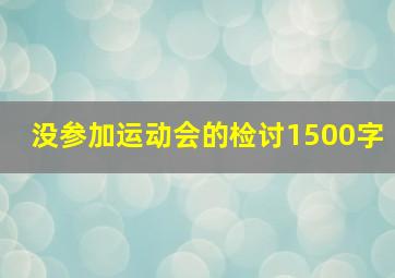 没参加运动会的检讨1500字