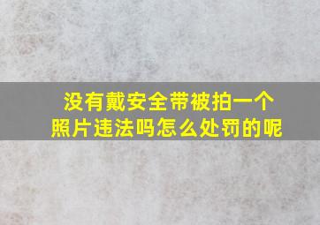 没有戴安全带被拍一个照片违法吗怎么处罚的呢