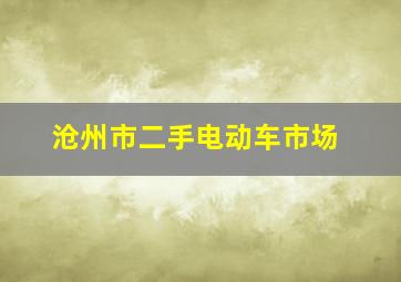 沧州市二手电动车市场