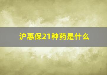 沪惠保21种药是什么