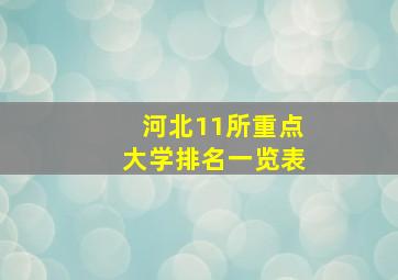 河北11所重点大学排名一览表