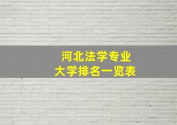 河北法学专业大学排名一览表