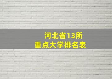 河北省13所重点大学排名表