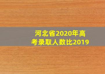 河北省2020年高考录取人数比2019