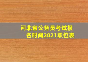 河北省公务员考试报名时间2021职位表