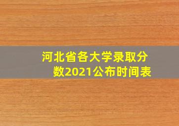 河北省各大学录取分数2021公布时间表