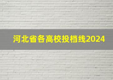 河北省各高校投档线2024