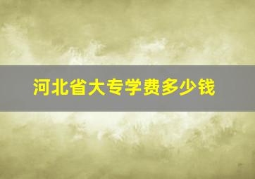 河北省大专学费多少钱