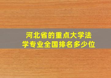 河北省的重点大学法学专业全国排名多少位