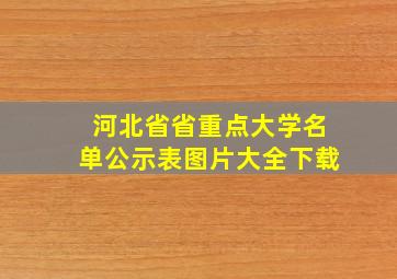 河北省省重点大学名单公示表图片大全下载